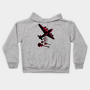 Guitar Bomber Dropping Rock Bombs Kids Hoodie